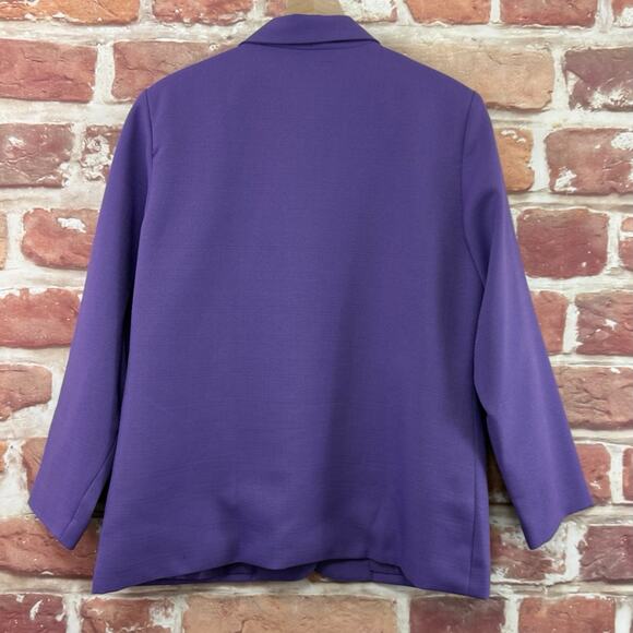 Vintage BFA Classics Blazer Womens 14P Purple Casual Career Button Front Jacket - Picture 4 of 8